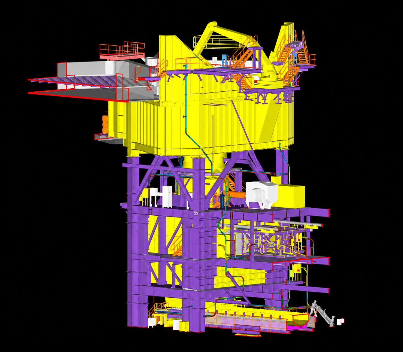 Vista del modelo de instalación de chancado proporcionado por BIM Advisor